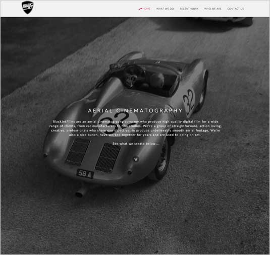 Black Jet Films Responsive Wordpress website home page